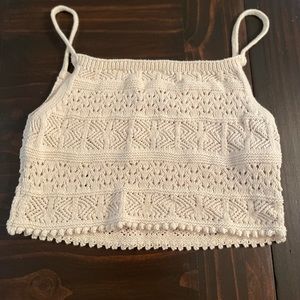 Zara Cream Crochet Crop Tank Top. Brand New Without Tags! 😍 Size medium/small